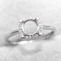 Sterling Silver 6mm/7mm/8mm Semi Mount Ring Frame Empty Blank Support Claws Setting S925 Base Without Center Stone for Inlay DIY