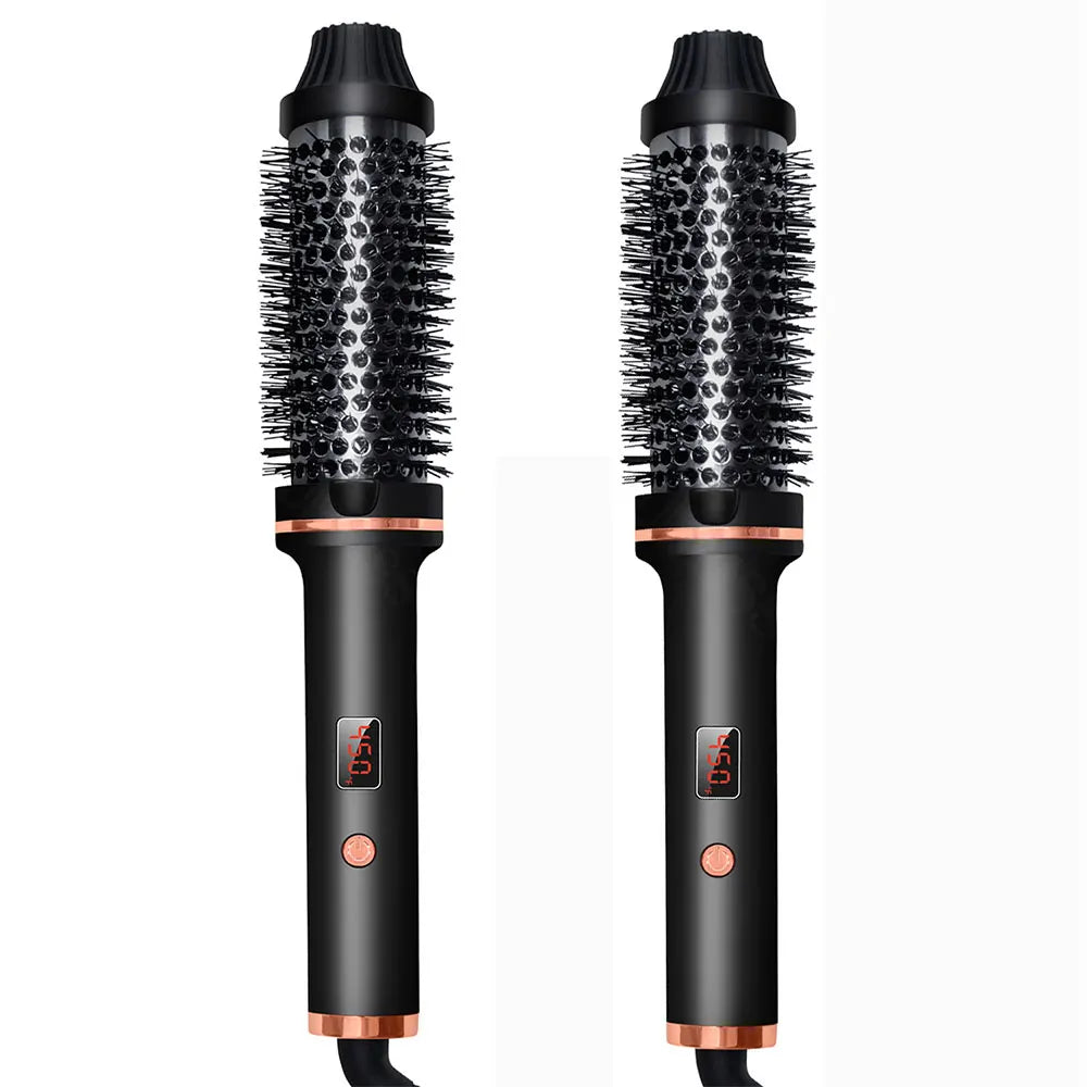 1.5 Inch Thermal Brush Blowout Iron Ceramic Double MCH Hot Ionic Curling Wand Digital Display 9 Temperatures Heated Round Brush