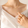 Minimalist Exquisite Versatile and Adorable Small Heart Necklace Cute Niche Design Titanium Steel Plated Gold Clavicle Chain