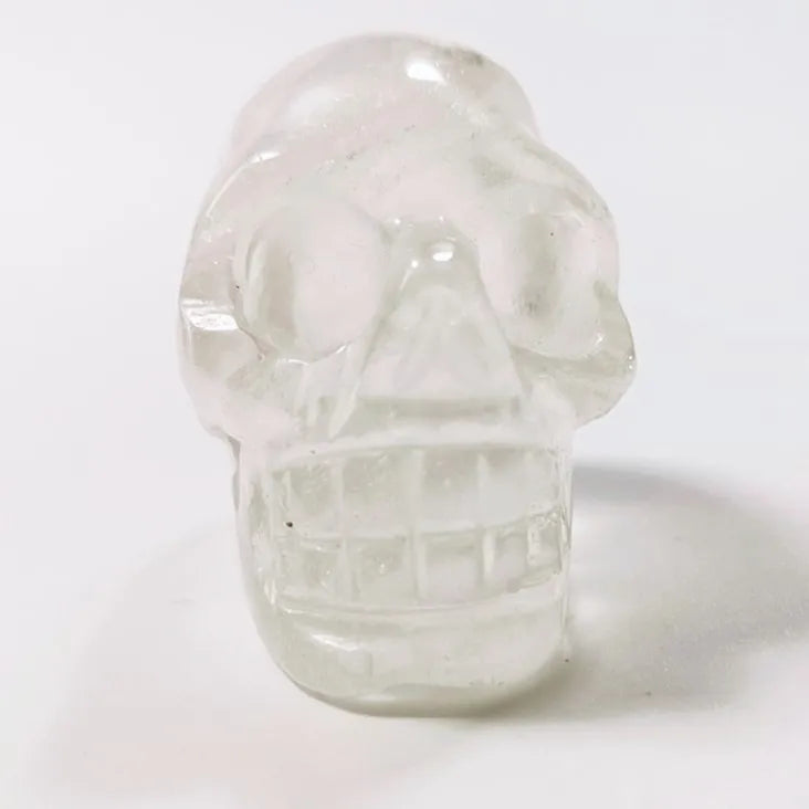 Huiying Natural Carved Stone Skulls 2 Inch clear Quartz Stone Skulls Carving Crafts