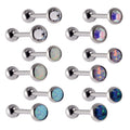 Gaby New Arrive Opal Design G23 Titanium Tongue Rings 14G Internal Thread  Titanium Piercing Jewelry