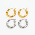 Fenny PVD Plated Wholesale Tarnish Free Ready to Ship Personality Chunky C-shaped Stainless Steel Hoop Earring for Women