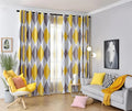Nordic Yellow Geometric Printed Polyester Window Curtains Blackout Living Room Home Decoration Grommet Processing Included