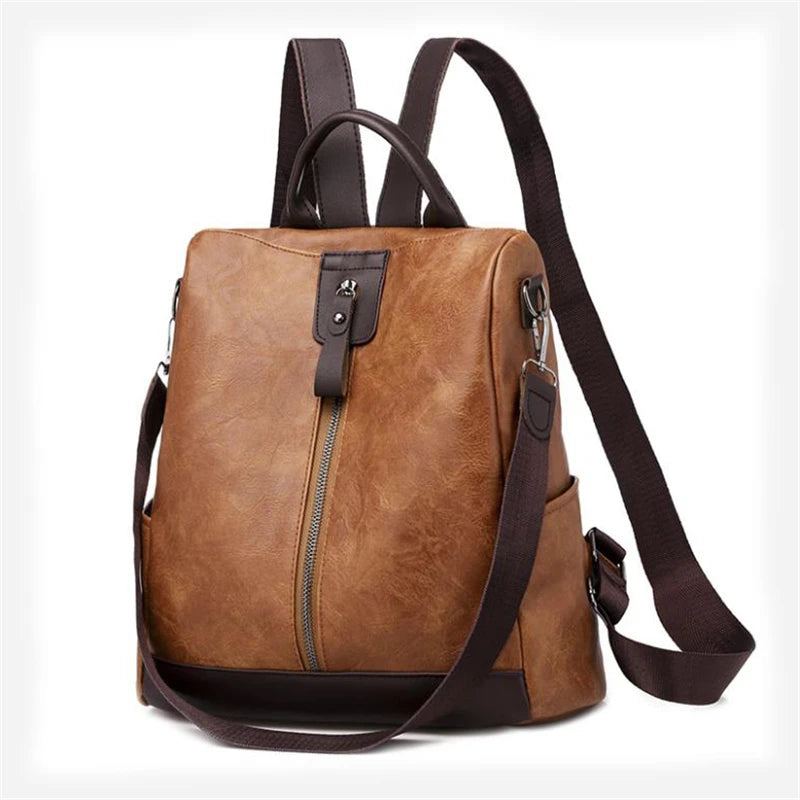 New Arrival Women Fashion Backpack Soft PU Leather Shoulder Bag Waterproof Big Capacity Handbag for Leisure Travel G150A