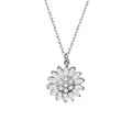 Fashion Women Zircon Gold Plated Rotating Sunflower Necklace