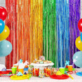 2M Rain Silk Tassel Children Birthday Party Decoration Background Wall Wedding Rose Red Gold Foil Curtain Tassel
