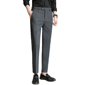 Cotton Chino Men's Casual Pants Classic Khaki Slim Fitting Style Men's Trousers Men's Cotton Trousers