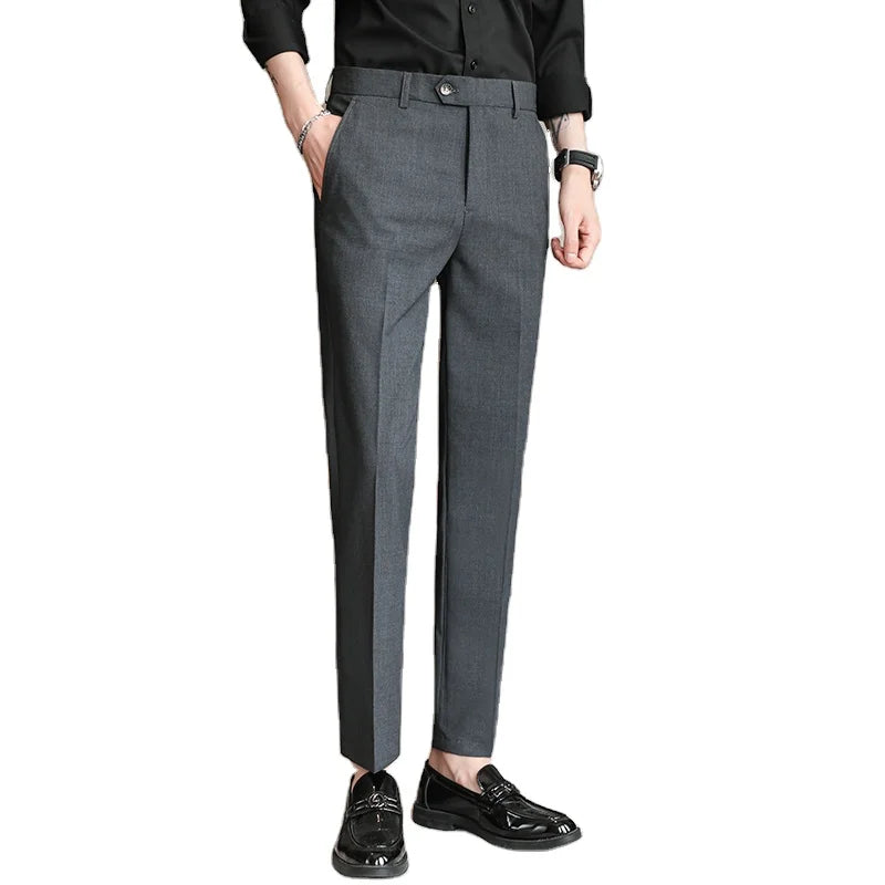 Cotton Chino Men's Casual Pants Classic Khaki Slim Fitting Style Men's Trousers Men's Cotton Trousers