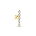 ROXI S925 Sterling Silver Delicate Single Row Diamond Zircon Thread Pierced Earrings