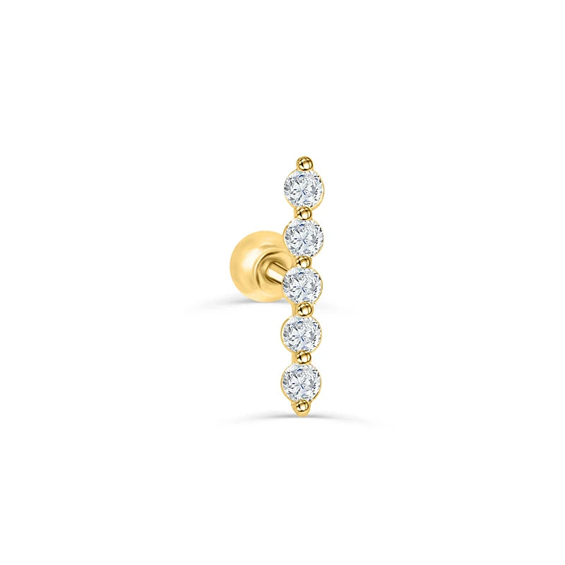 ROXI S925 Sterling Silver Delicate Single Row Diamond Zircon Thread Pierced Earrings