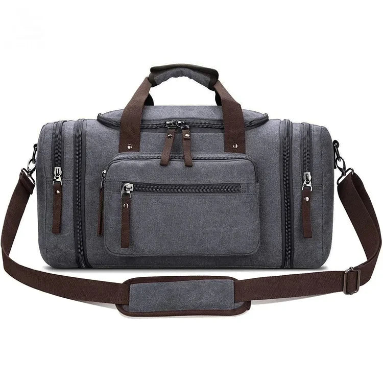 Guangzhou Factory Custom Overnight Weekender Canvas Duffel Gym Bag Travel Duffle Bag Canvas Duffel Travel Bag for Men
