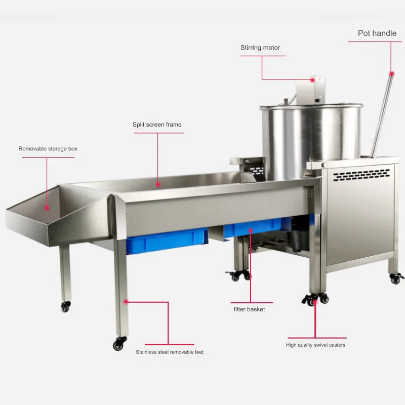 Professional Gas Popcorn Maker with Cart Wheels Mobile Design for Street Vendors