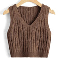 New Fashion Sleeveless Pure Color Vest Sweater Women Knit Vest Sweater V-neck Sweater