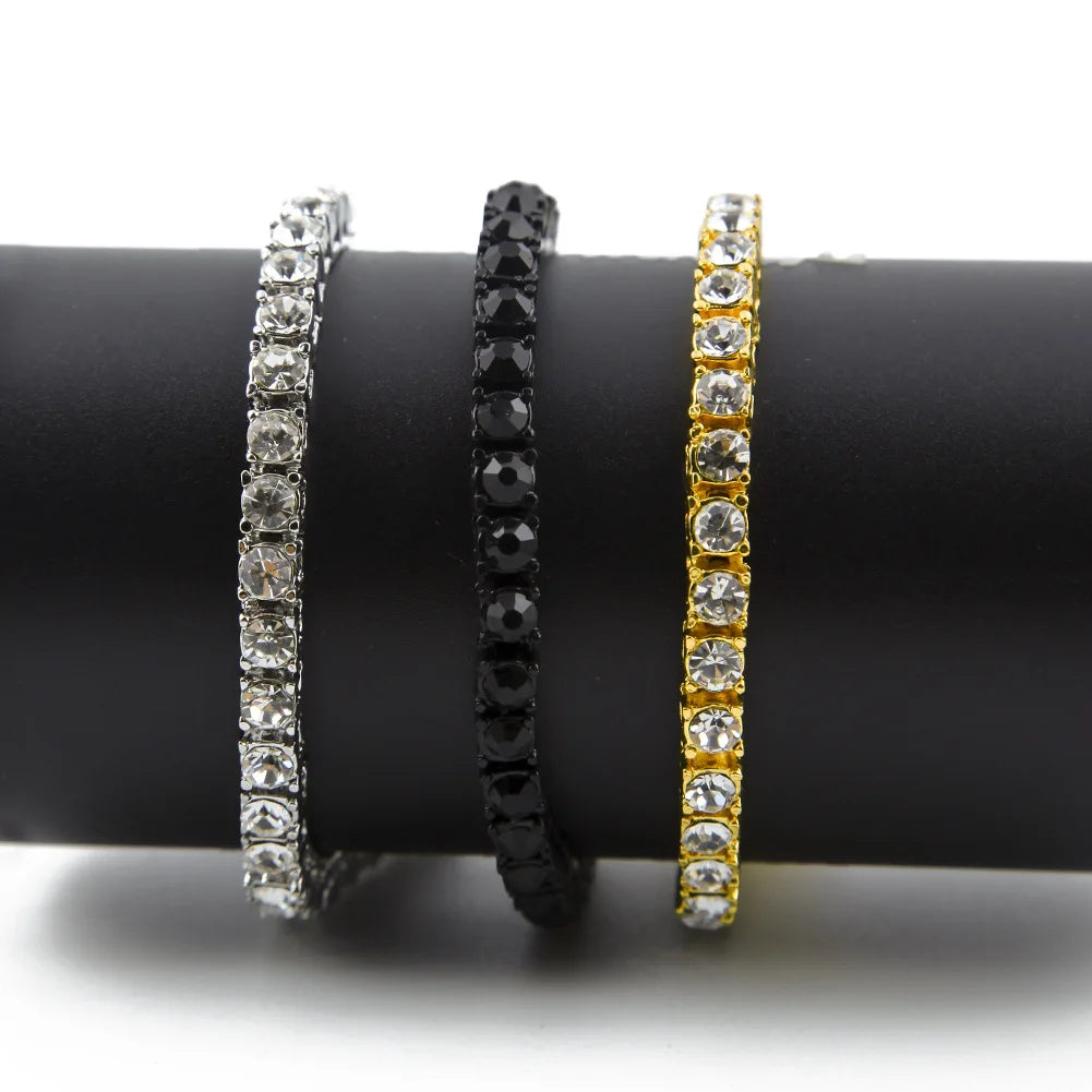 5MM Cubic Zirconia Tennis Bracelets Iced Out Chain Crystal Wedding Bracelet for Women Men Gold Silver Color Bracelet