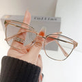 6012 TR90 Cat Eye Brown Black Optical Frame Vintage Blue Light Blocking Eyewear Spring Hinge Eyeglasses Frame for Women