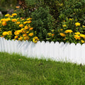DIY PE White Garden Insert Picket Edgings Lawn Flowerbeds Garden Fence Panels