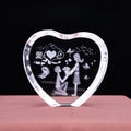 Blank K9 Heart Crystal Block Custom Photo Frame Laser Engraved Love Theme Cheap Wedding Return Gift Factory