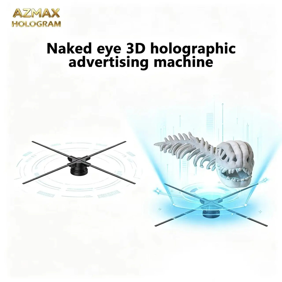 AZMAX 26in Ultra-clear 3D Holographic Projector Fan Display 3d Hologram Fan for Advertising Trade Show Equipment MegaBDM