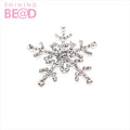 Luxury Silver Crystal Snowflake Brooch Rhinestone Winter Christmas Wedding Party Banquet Fashion Jewelry Wholesale