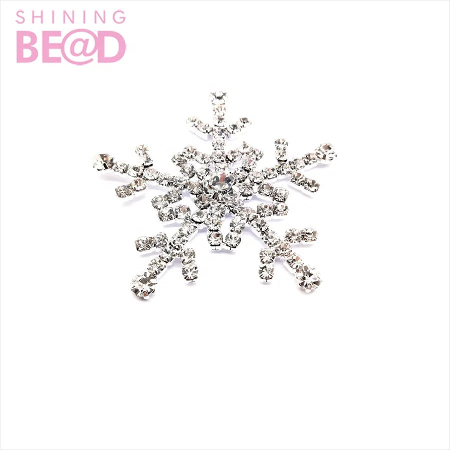 Luxury Silver Crystal Snowflake Brooch Rhinestone Winter Christmas Wedding Party Banquet Fashion Jewelry Wholesale