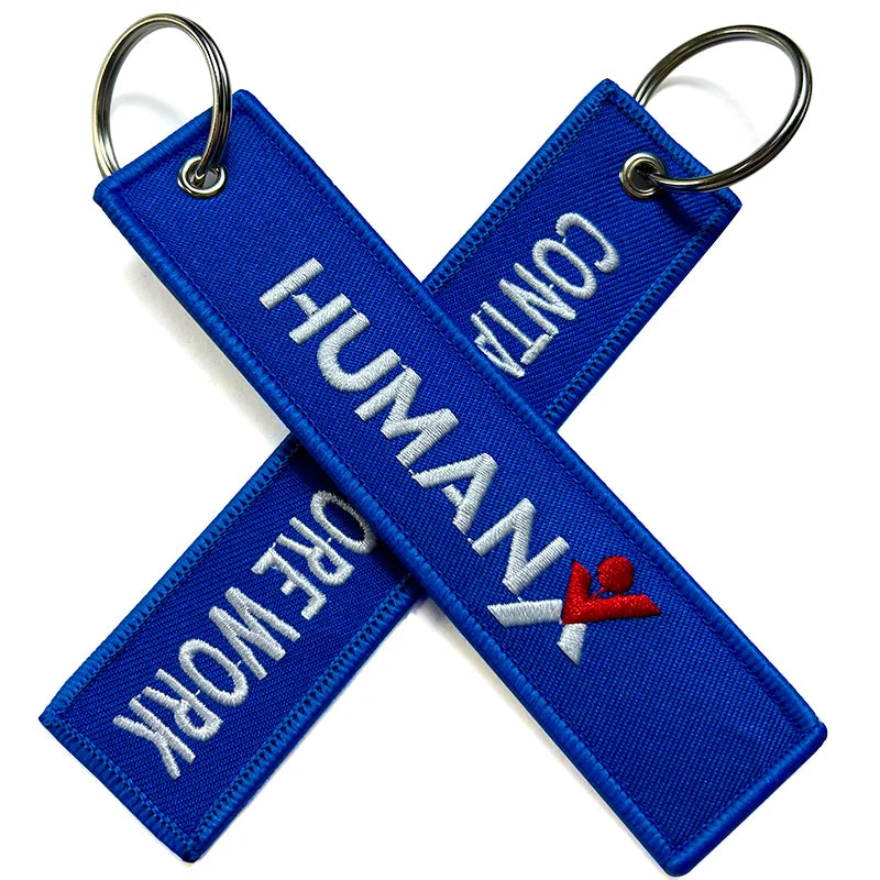Customized Embroidery Twill Key Tag Keyring Promotion Gift Blank Fabric Keychains