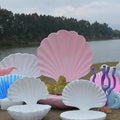 Giant Sea Shell Statue Resin Shell Bench with Pearl Seafood Props for Event Wedding Centerpiece