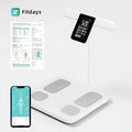 Fitdays+ High-Accurate Digital Body Fat Scale for Bathroom Use 8-Electrodes Composition Analyzer with Report App Controlled