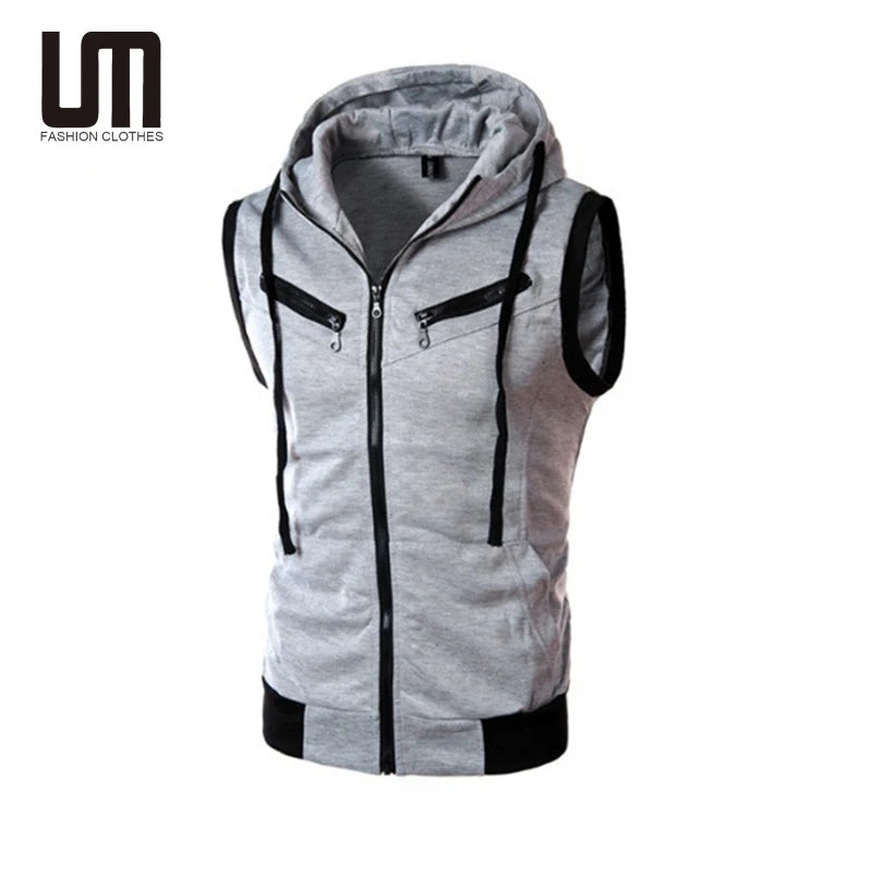 Cheap Custom Wholesale Spring Men S Sleeveless Waistcoat Casual Hooded Tank Tops Zipper Vest