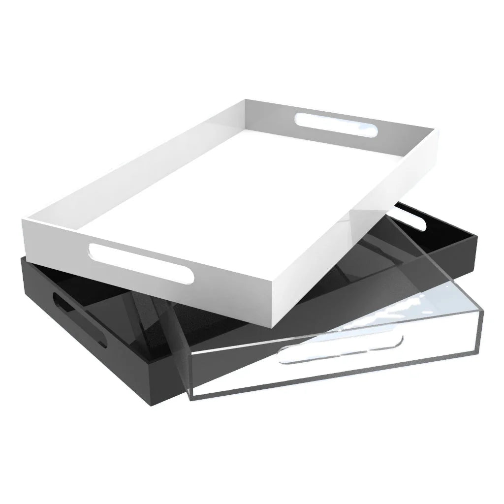 Custom Acrylic Serving Trays White Black Clear Options for Decorative Food Serving