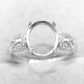 Sterling Silver 9*11mm Semi Mount Ring Empty Frame Blank Support Claws Setting S925 Base Holder Without Center Stone for Inlay