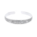 Unique Cuff Bangle Bracelet Zinc Alloy Silver Plated Jewelry With Flower Pattern Vintage Bohemian Style Personality