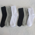 European American Mid-Tube Cotton Socks Solid Color Plus Size Unisex Dress Casual Socks with Anti-Bacterial Feature Logo on Body