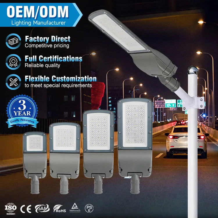 COVEDA Energy Saving 50w 100w 150w 200w Die-Cast Aluminum Led Outdoor Street Lamp Fixture