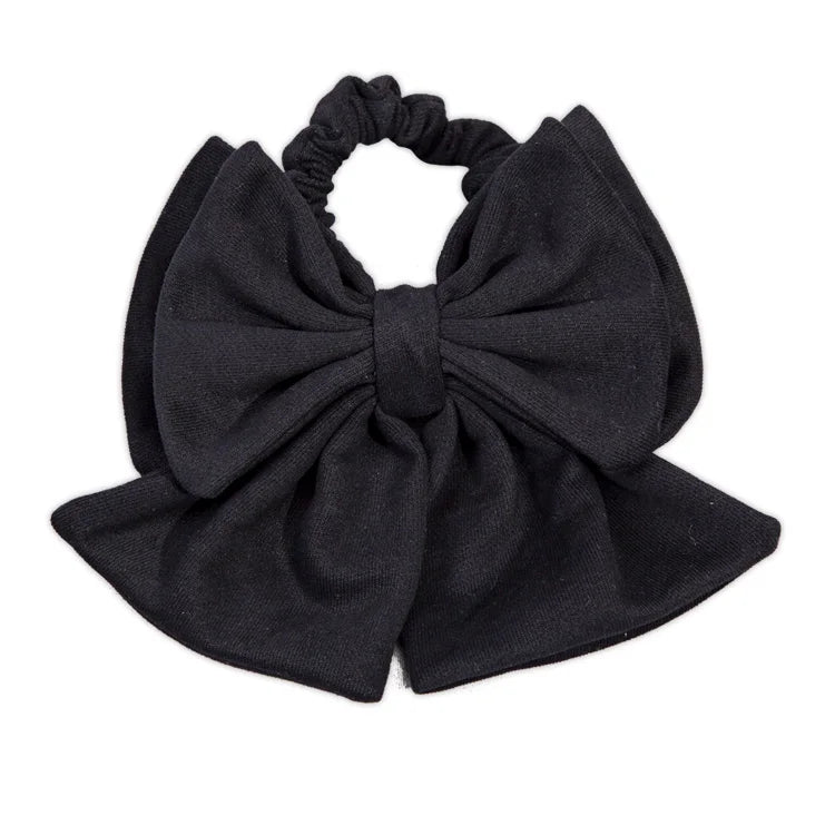 Sweet Fabric Elastic Long Hair Scrunchies Dye Tie Bow Ponytail Solid Color Rope Styling Women's Festival Chinese Style