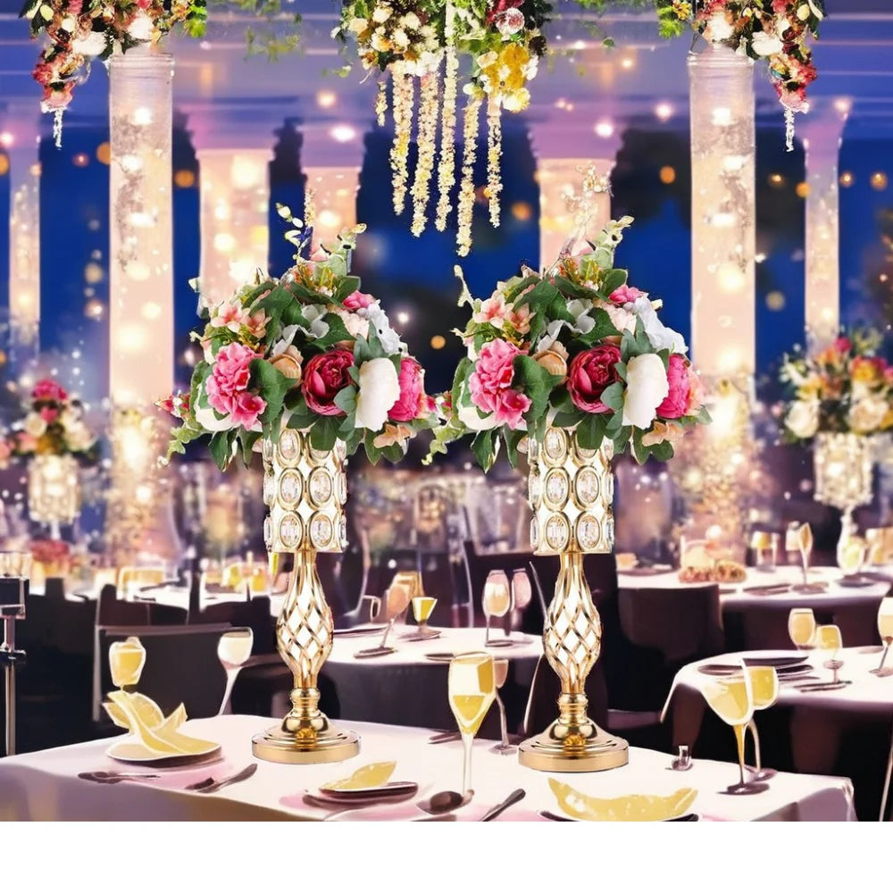 Factory Wedding Candlestick Flower Stand for Wedding Party Centerpieces Table Decorations Metal Gold Flowers Candle Holder