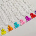 Korean Hot Sale Fashion Jewelry Cute Colorful Juice Bear Pendant Link Chain Clear 3D Resin Bear Acrylic Necklace for Women Girls