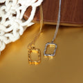 Chris April Fashion Jewelry Non-tarnish PVD Gold Plated 316L Stainless Steel square Bumpy Pendant Necklace