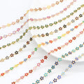 Factory Wholesale New Arrival 14K Gold Plated Colorful Enamel Flower Daisy Chain for Jewelry Making