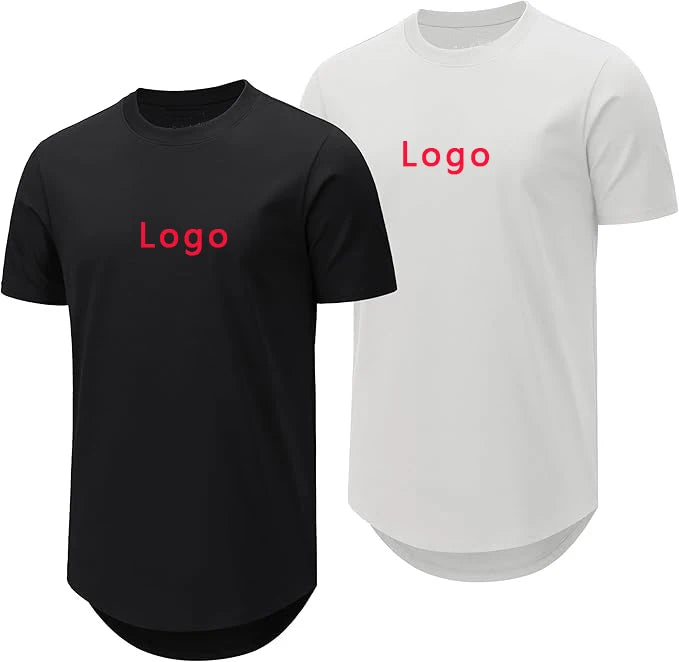 Customized T-shirts for Sublimation White t Shirts in Bulk 100% Polyester t Shirts Hipster Hip Hop Longline Crewneck T-Shirt