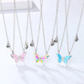 Enamel Butterfly Friendship Necklace for Teen Girls Butterfly BFF Necklaces for 2 Women Best Friend Birthday Gift