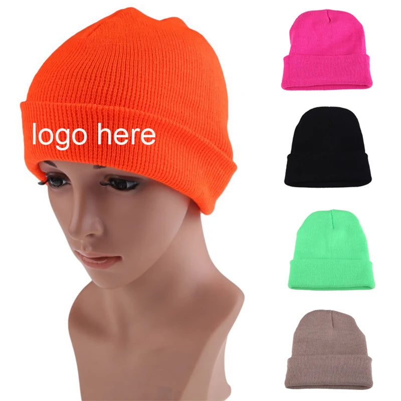 Royal Blue Unisex Beanie Cap for Men Knitted Beanie Hat Women Winter Hat Free Sample First Class Quality Customized Sports Caps