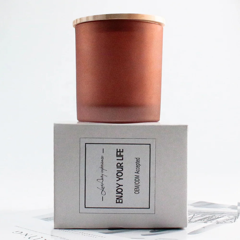 In Bulk 300ml Straight Side Matte Candle Jars clear 10oz Reasonable Price Frosted Amber Glass Candle Jar