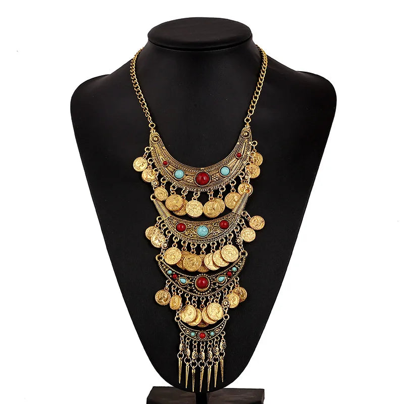 Bohemian Geometric Freshwater Pearl Zinc Alloy Diamond Link Chain Statement Necklace for Anniversary