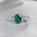 Factory Price Shining Diamond Women Trendy Oval Cut Moissanite Engagement Ring 925 Sterling Silver Jewelry