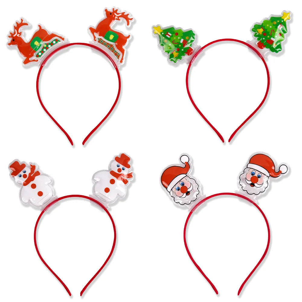 New Christmas Quicksand Hoop Headdress Santa Children's Adult Party Decoration Elk Snow Head Hoop Buckle Headband Supplies