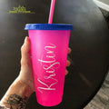 2026 New Promotional Creative Healthy Reusable 24oz Coffee/juice/beer Cup Sensitive Temperature Color Change pp PLastic Tumbler