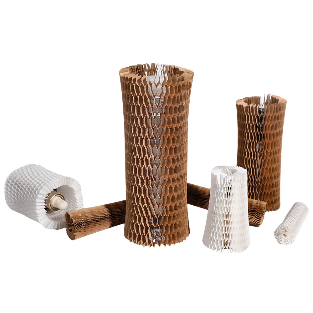 Kraft Brown Honeycomb Paper Sleeve Expandable Cushioned Mesh Paper Tube Protective Cover for Fragile Items