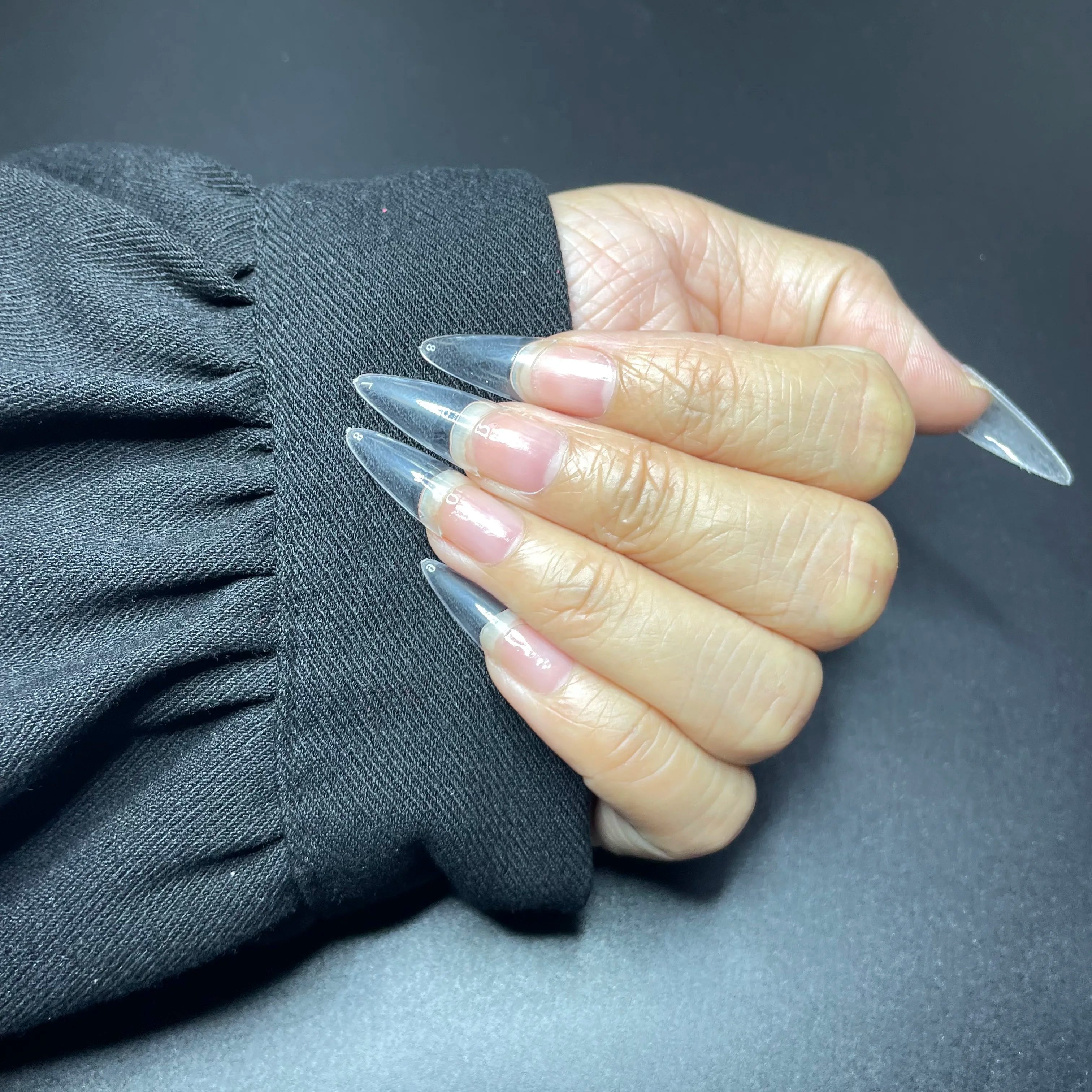 New Arrival Artificial Nails False Half Cover Acrylic Clear C Curve Almond Nail Tips Private Label