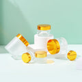 Free Sample Cosmetic Glass Cream Jar 20g 30g 50g Empty Golden Lid Skincare Cosmetic Packaging