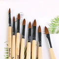Synthetic Kolinsky Pen Brush for Nail Art DIY Liquid Powder Crystal Acrylic Nail Drawing Wood Handle Powder Carving Brush